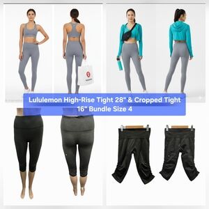 Lululemon High-Rise Tight 28" & Cropped Tight 16" Bundle Size 4